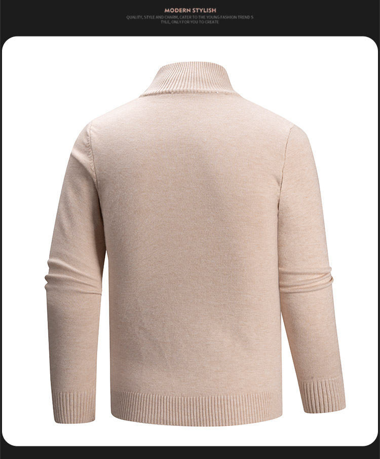 Maglione da uomo in maglia con mezza zip – Pullover oversize in morbido misto modal (traspirante, elasticizzato e confortevole, 8 colori, vestibilità comoda, lavabile in lavatrice)_voghion.com