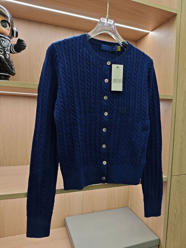 2025春秋レトロツイスト編み馬刺繍ラウンドネックニットカーディガンシンプル気質コットン長袖セーター|undefined
