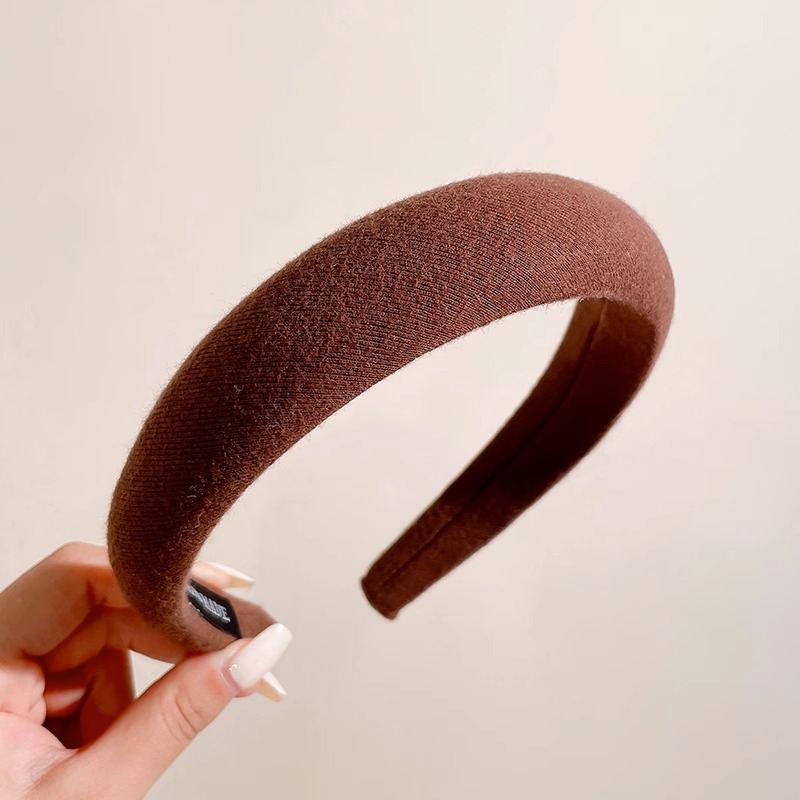 Korean Sponge Hair Band Milk Coffee Color Premium Head Band Autumn and Winter High Head Top Vintage Fried Dough Twists Hair Bundle Cloth Art Hair Ornament Female