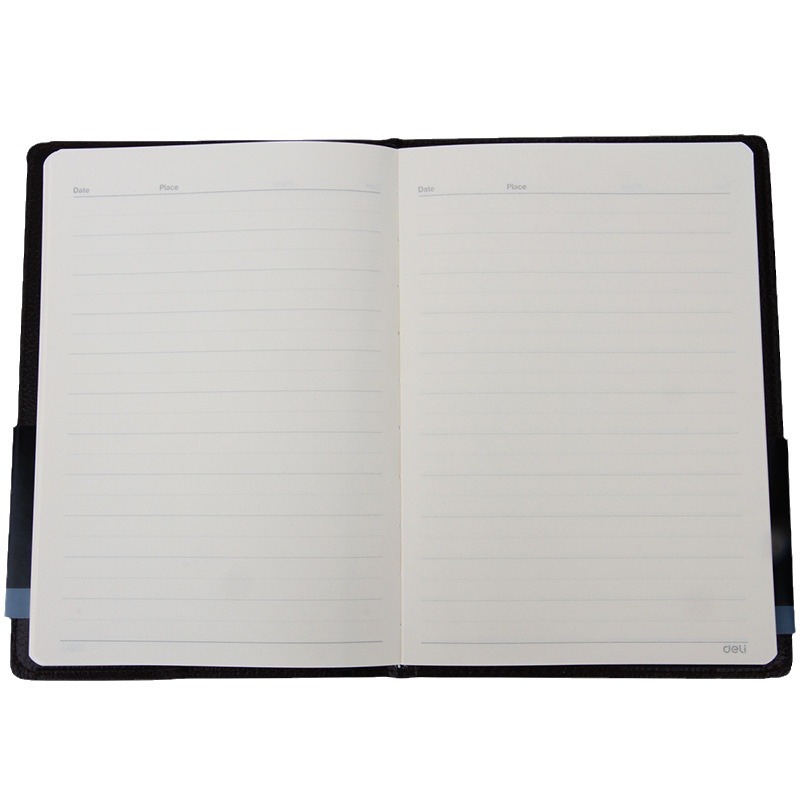 Deli 3318 cuaderno de negocios económico libro de registro de cuero de imitación escritura libreta económica