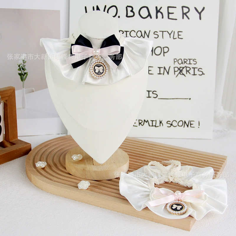 Домашние животные кошки Летнее кружевное ошейник, мороское полотенце для собак, тонкая кружевная ткань ручной работы, милая кукла для фотографирования