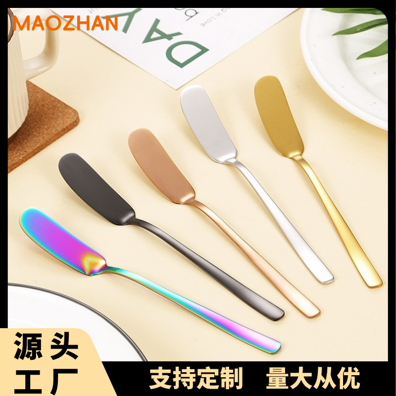 304 Stainless Steel Butter Knife Korean Butter Jam Spatula Long Handle Spatula Spatula Can Be Laser Logo