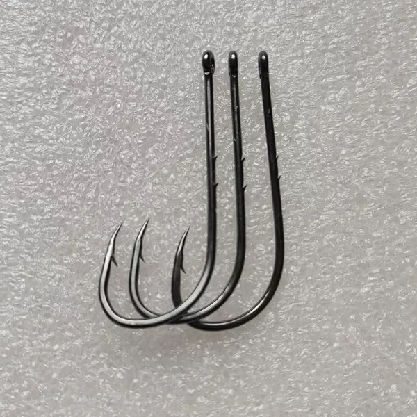 Processing customized straight handle back barbed hook tide hook long handle pipe Fu Lu sub circle handle sea fishing bulk crooked hook fishing hook