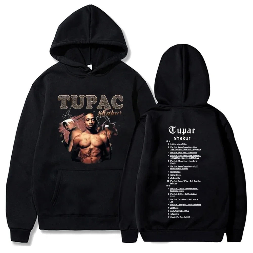 Tupac Hoodies 2pac Sweatshirts Rapper Printed Hoodie Setwear