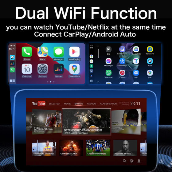 Cross-border car Android box 3 in 1 wired carplay to wireless carplay Apple mobile phone video box