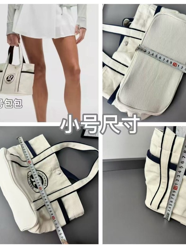 lulu デイリー マルチポケット デザイン キャンバス ハンドバッグ キャンバス トートバッグ フィットネス スポーツ アウトドア バッグ レディース|undefined