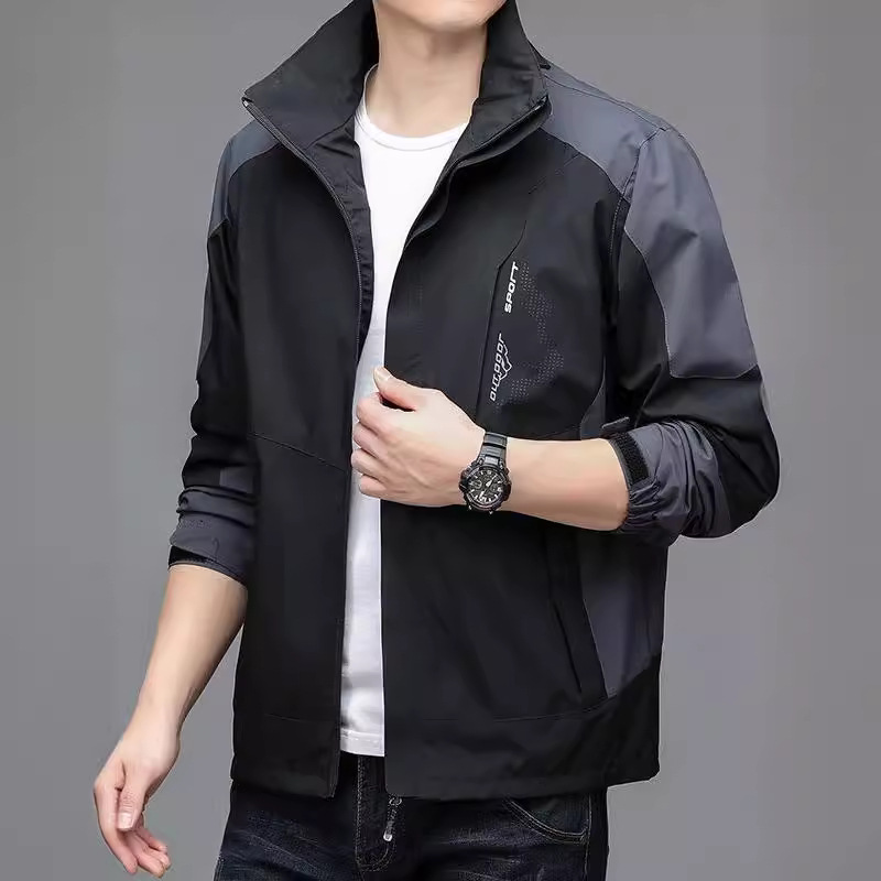 Men's autumn casual two-tone quick dry travel jacket 4