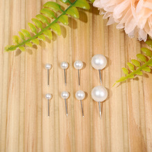 圆形珍珠针珠光白大头装饰针饰品服装固定地球针