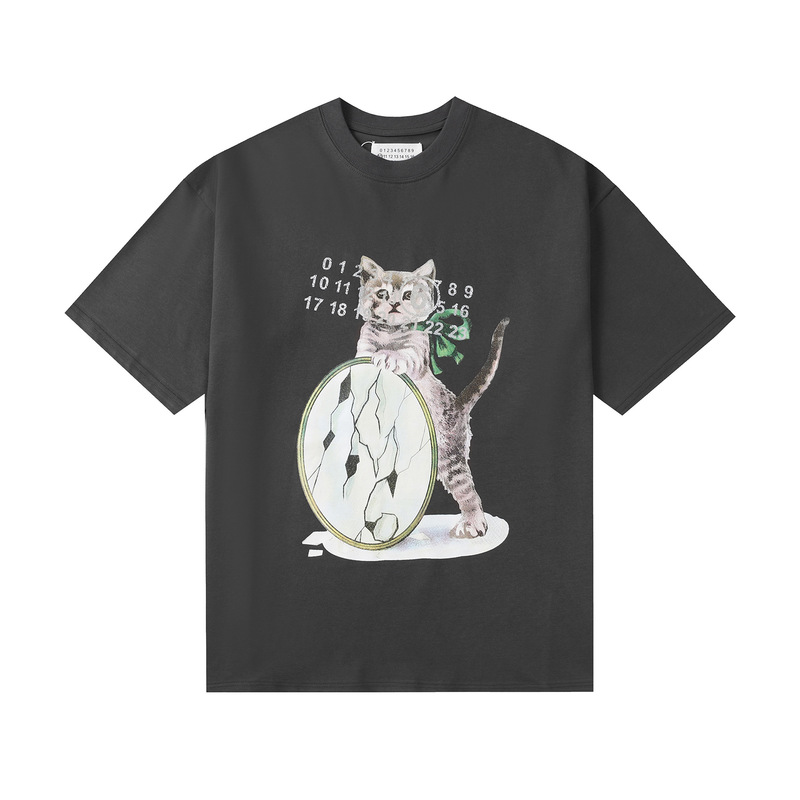 24SS 新デジタルパターンラウンドネックメンズとレディースのトレンディな半袖コットンカジュアル T シャツシリーズ|undefined