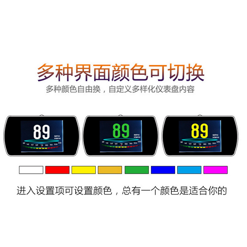 4.3inch Car HUD Head-Up Display GPS System Projection Speed Clock Low Voltage Alarm T800