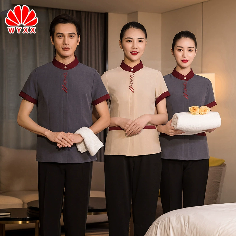 Отель уборка комбинезоны с коротким рукавом лето летний костюм собственности отель известный гостевой номер уборщик тетя