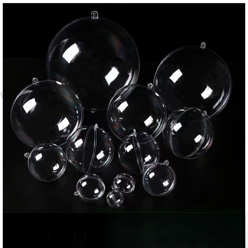 Высокопрозрачный акриловый шар, полый шар, рождественский шар, праздничные принадлежности, декоративный подвесной шар, пластиковый шар, прозрачный шар