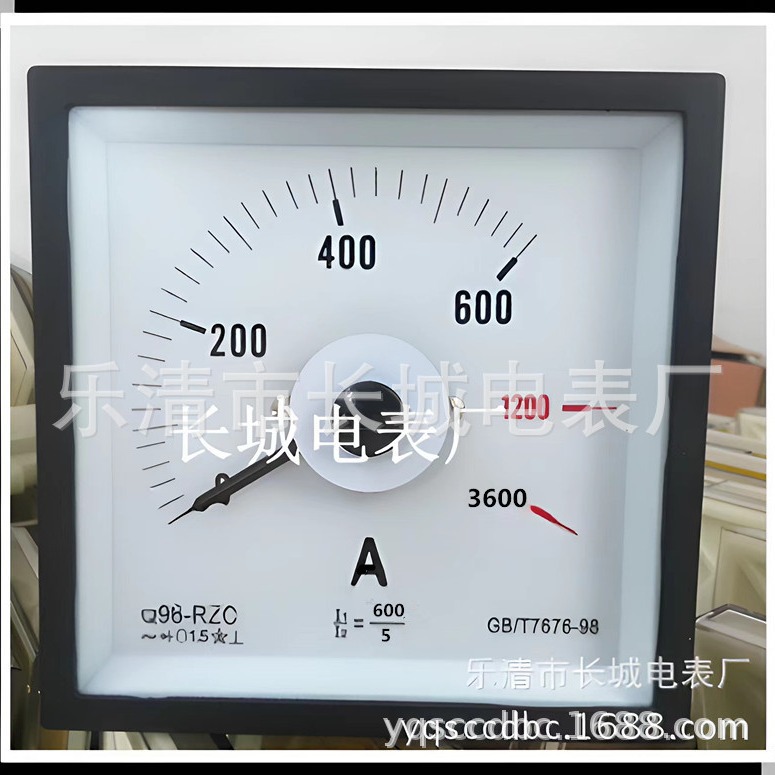 新型 Q96-RZC 600/5A 过载6倍 交流电流表 船用表 广角度表 96*96