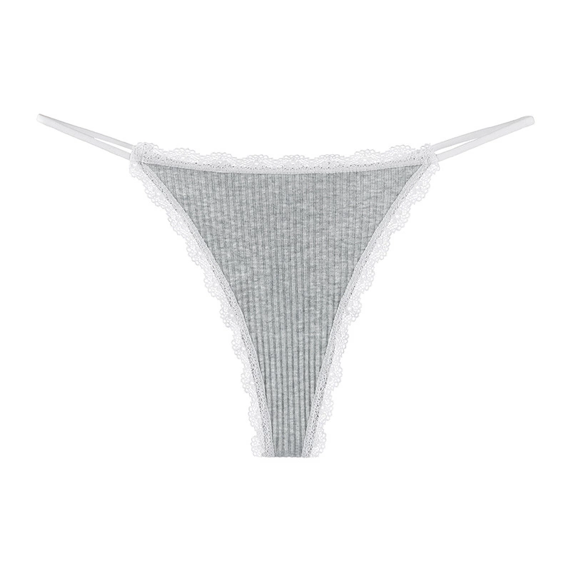 Women’s cotton thong, breathable thin‑strap underwear with lace, sexy comfortable, sizes S–XL