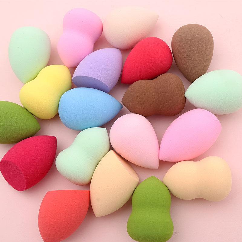 Venta directa de fábrica cáscara de huevo belleza huevo no comer polvo súper suave en caja soplo de polvo húmedo y seco de doble uso maquillaje esponja maquillaje huevo