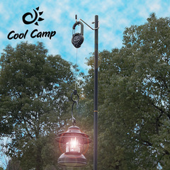 Outdoor camping multifunctional hanging buckle mountaineering bag quick hanging portable keychain telescopic wire rope buckle camping light pendant