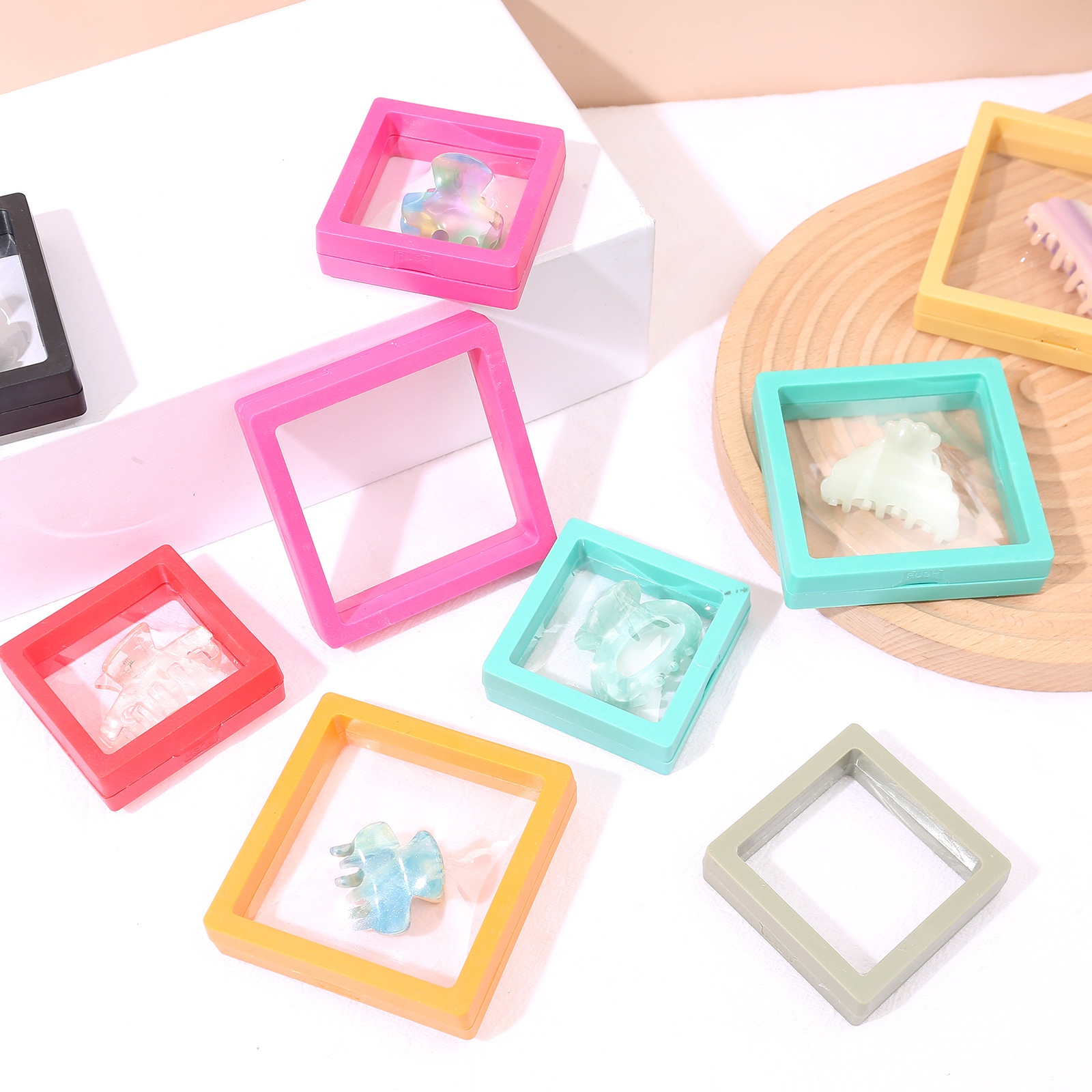 68g Weight Jewelry Boxes Classification 1 Piece Quantity Daily Occasion Plastic Material Solid Color Pattern Simple Style Style 1 Piece Plastic Simple Style Daily Solid Color Jewelry Boxes 2
