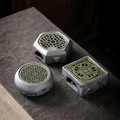 Warm Tea Pot Household Candle Retro Coarse Earthenware Warm Tea Heating Insulation Tray Tea Cooking Utensils Ceramic Tea Brewing Tea Ceremony Accessories 