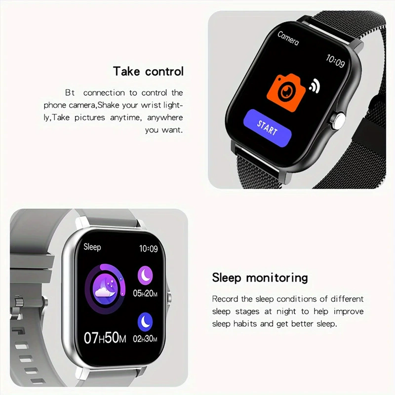 Браслет, тактильные часы для мужчин и женщин, 1.44 дюйма, Bluetooth