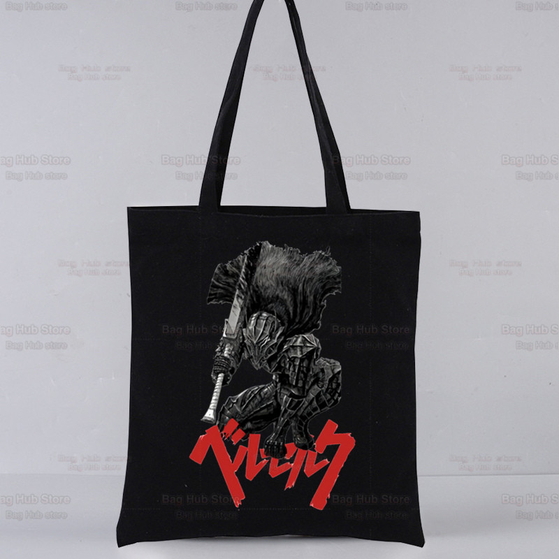 Berserk agallas espada estilo leyenda impreso bolsa de lona Harajuku bolso de hombro de moda bolsa de compras portátil AliExpress