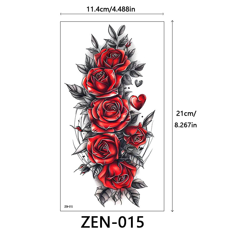 新品跨境 ZEN小全臂纹身贴半臂纹身贴动物花朵万圣节纹身贴tattoo|undefined