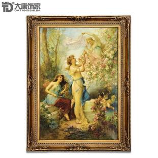 European-Style Living Room Entrance Decorative Painting Angel Oil Painting Palace Pure Hand-Painted Mythical Classical Character Entrance Hanging Painting N35