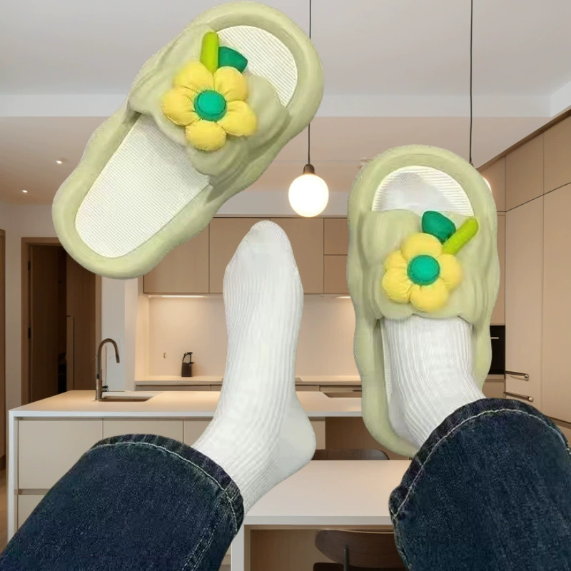 Slide, slippers, summer cute footwear platform with bow, wholesale