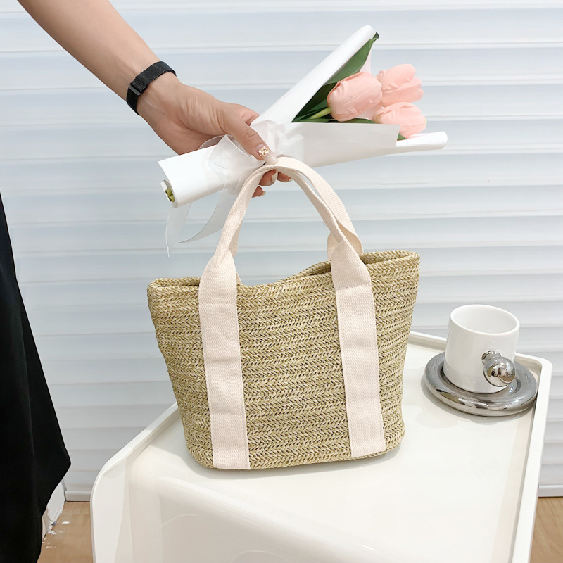 2026 Summer New Style Elegant Straw Woven Bag, Fashionable Casual Beach Bag, Women's Bag, Fresh and Simple Handbag, Straw Woven Bag, Straw Bag