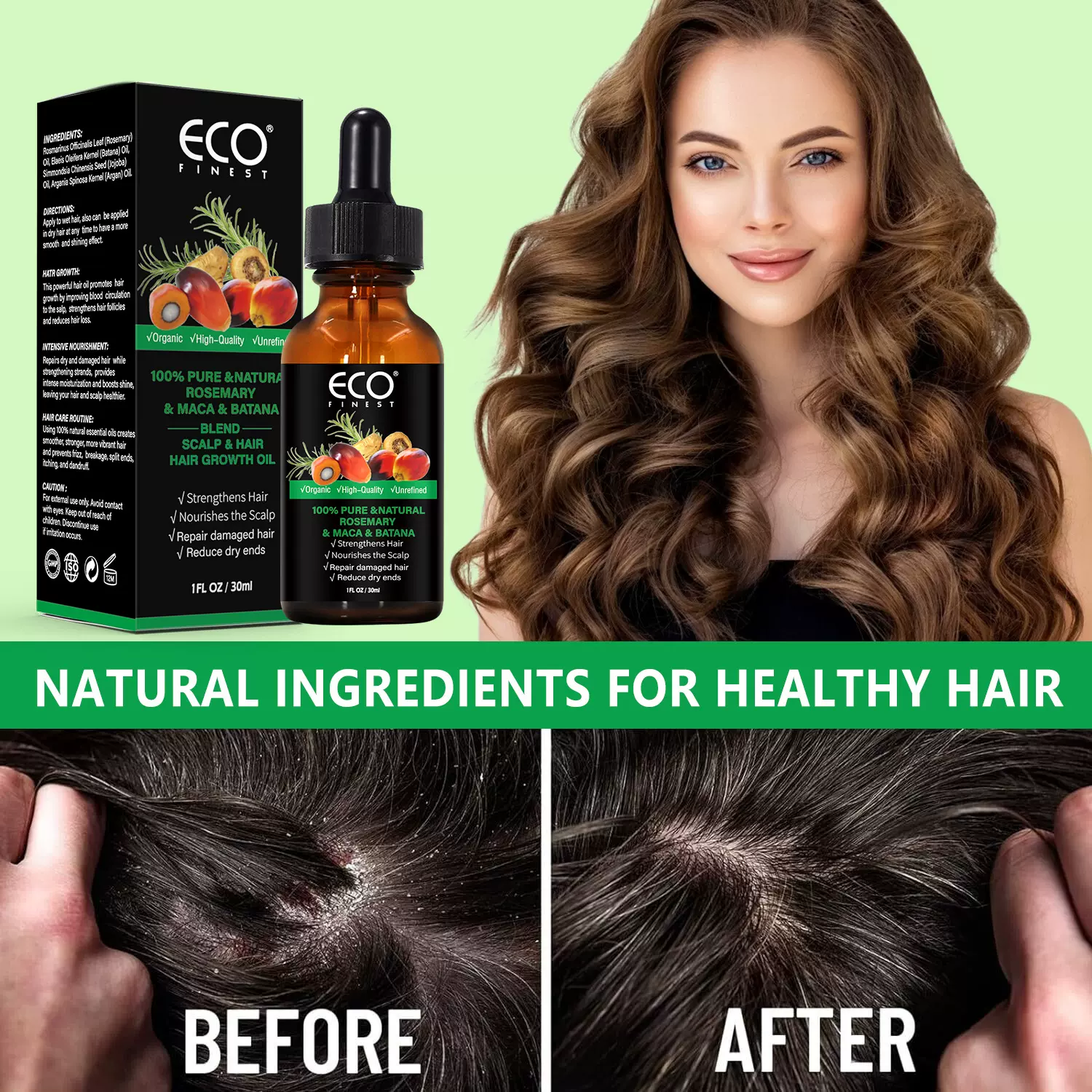 跨境现货巴塔纳油Batana Oil亚马逊爆款护发精油滋养修护受损头发