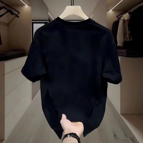 Heavyweight pure cotton short-sleeved T-shirt casual fashion men's and women's summer Insta white match round neck top trendy versatile men's half-sleeve