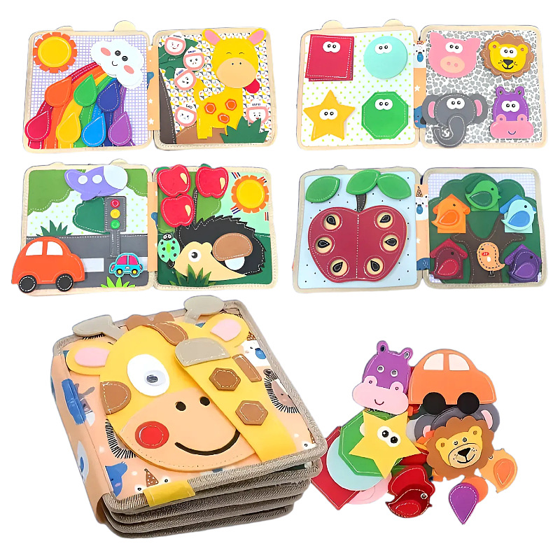 厂家批发毛毡书亚马逊儿童早教启蒙动物农场忙碌书宝宝故事板