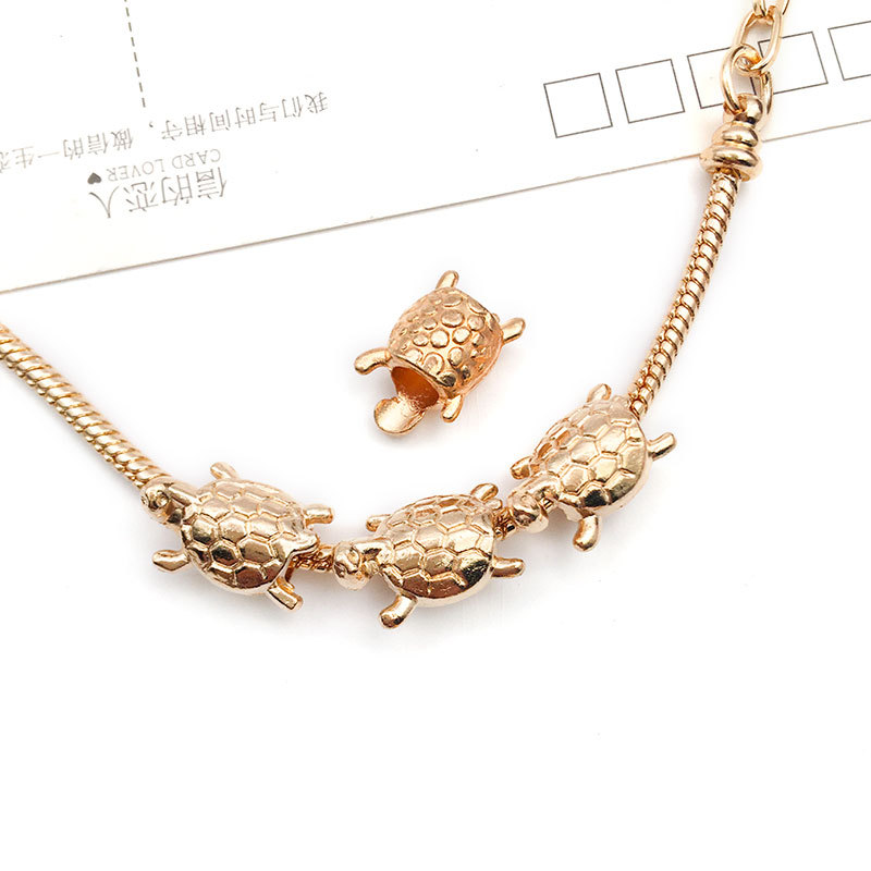 1 europeo y americano gran agujero perlas KC oro panjia gran agujero granos aleación perlas perforadas collar joyería accesorios cuentas sueltas al por mayor