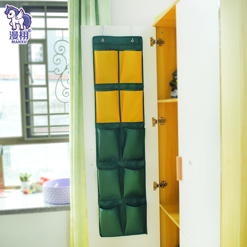 亚马逊批发6格透明拖鞋收纳挂袋杂物收纳袋衣柜透明整理挂袋门后