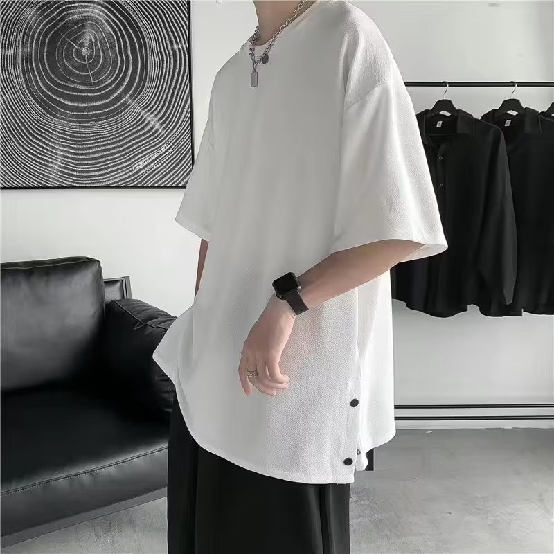 브레스트 반팔 티셔츠 남성 여름 패션 브랜드 트렌드 대형 루즈 헤비급 2024 신작 소년 반팔 탑