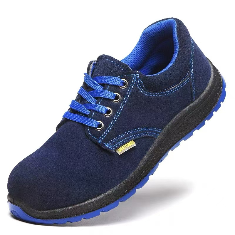 Zapatos de protección laboral para hombres con cabeza de acero anti-perforación de invierno transpirable, seguro, ligero y antiolor, placa de acero anti-perforación