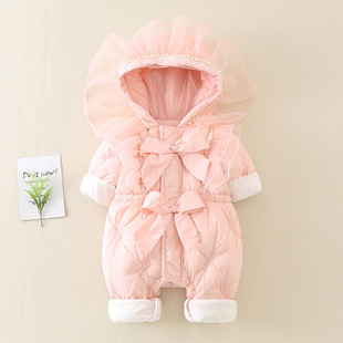 New Starting Point Clothing Baby down Jacket Jumpsuit Baby Type a White Duck down Romper Newborn Hug Clothes