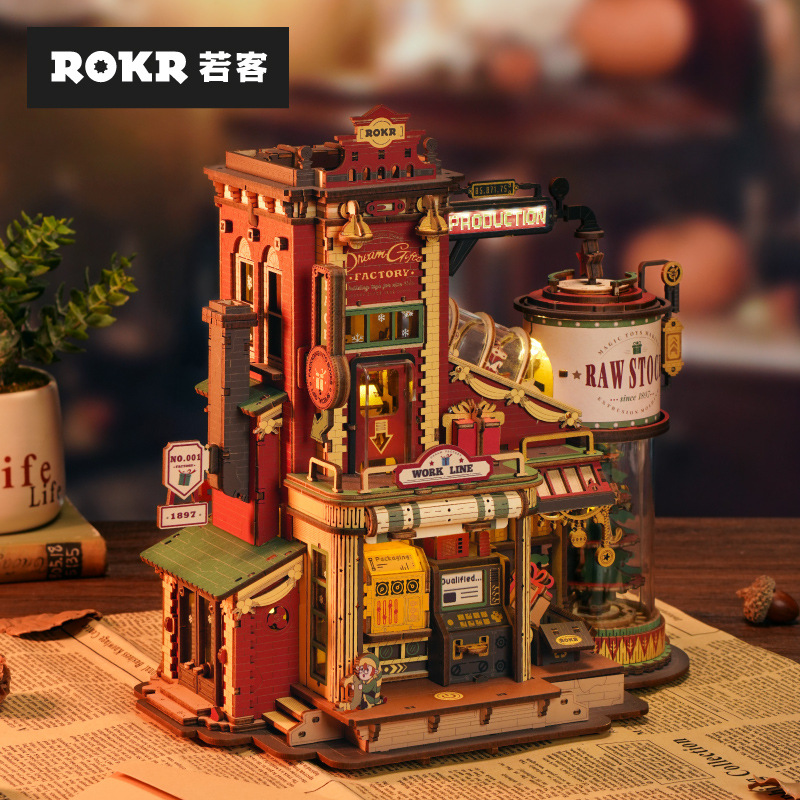 PLUS Ruo To Ruo Ke Juguete de ensamblaje de madera Modelo de rompecabezas tridimensional Modelo de bricolaje Decoración de regalo