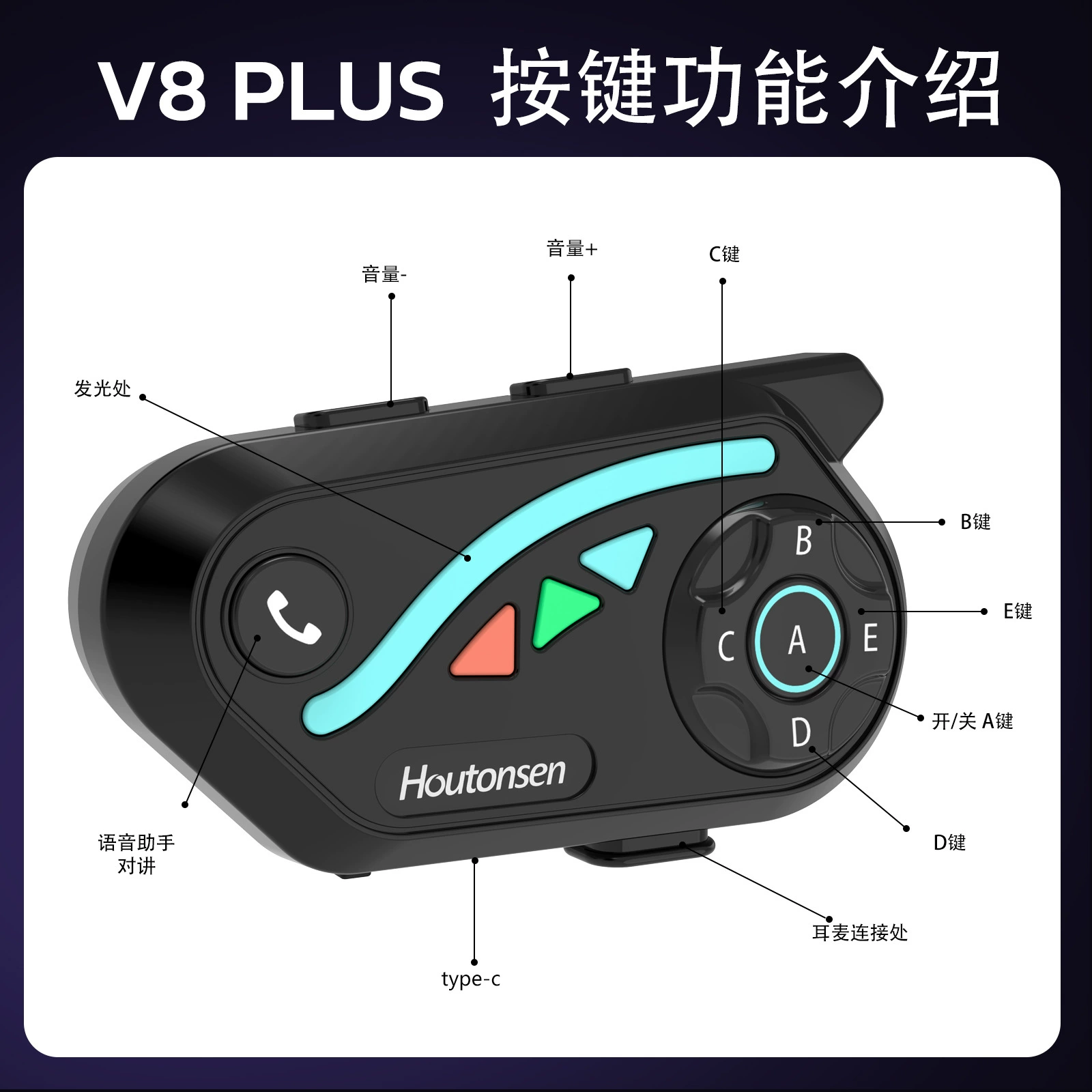 Шлем Houtonsen, радионяня, наушники, 8plus, Bluetooth, 1000 м