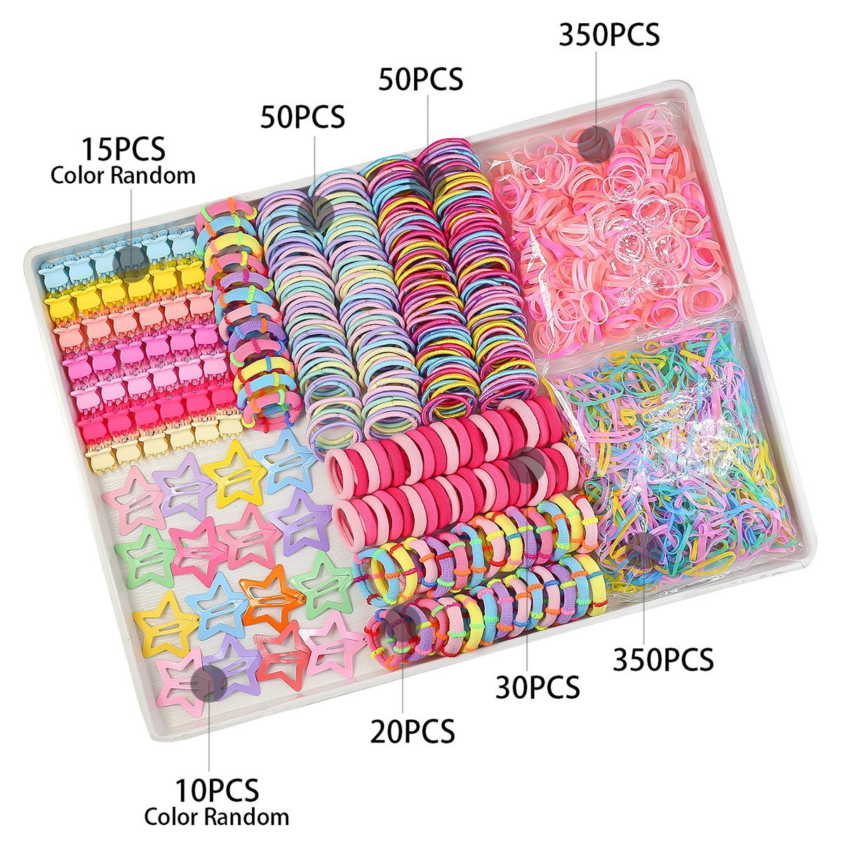 Explosiones transfronterizas de niños toque de cabello clip de cabello combinación de caja de regalo para bebés anillo de cabello para niñas clips para el cabello