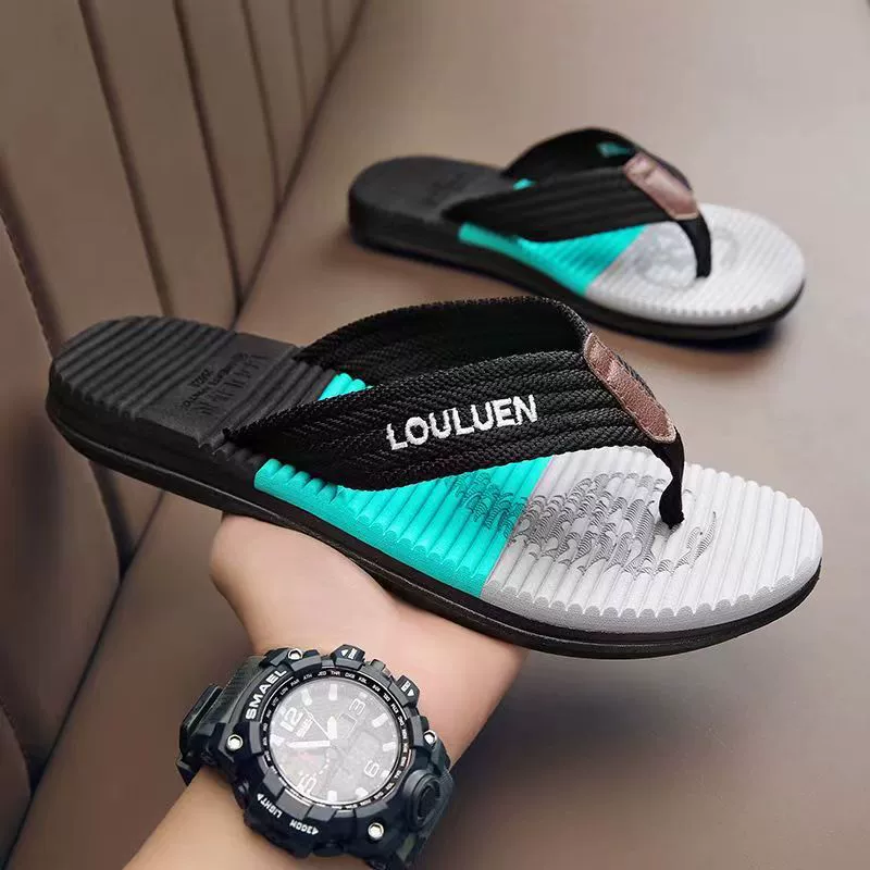 2024 летний новый стиль мужские шлепанцы ноги пляжная обувь повседневная тенденция противоскользящая мода носить холодные тапочки для мужчин