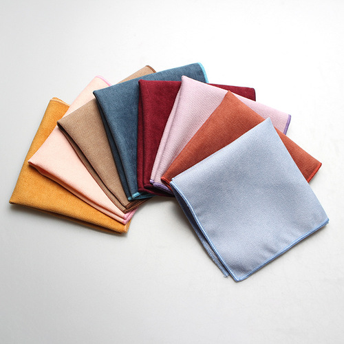 Solid color formal suit Korean velvet square, suit jacquard square, men's pocket square manufacturer wholesale