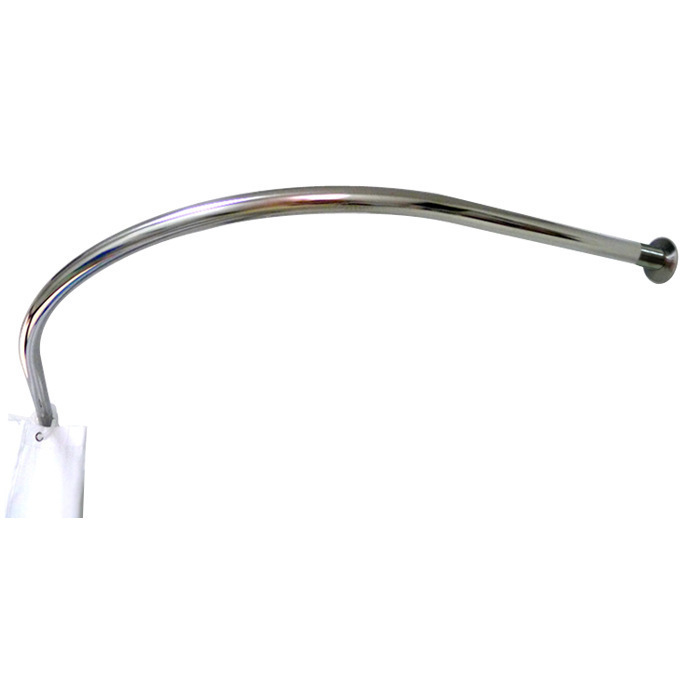 Wholesale Bathroom Perforated Thickened 304 Stainless Steel Curved Shower Curtain Rod Shower Room Fan-Shaped L-Shaped Curtain Rod Door Curtain Hanging