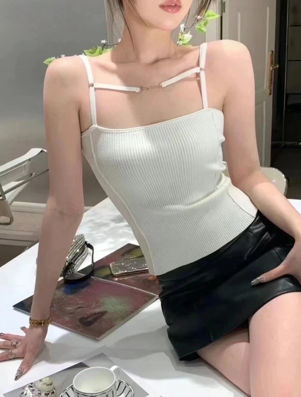 Jacquemu* キャミソール 深セン南友ハイバージョン YYS スリムリブニットセータートップ|undefined