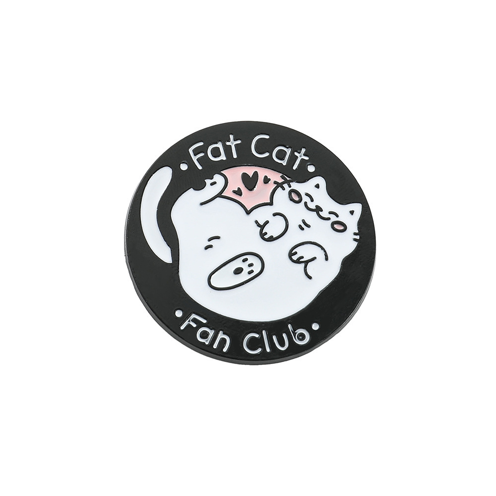 Gato gordo lindo gato broche europeo y americano gato de dibujos animados garra dedo del pie equipo oean esmalte pin ropa Accesorios