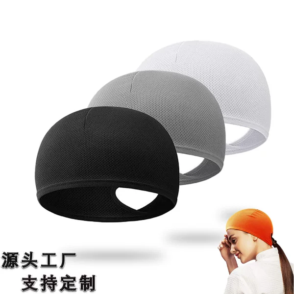 Women's ponytail cap with holes sunscreen sweat-absorbent sports cap running riding yoga head cap breathable quick-drying helmet interior