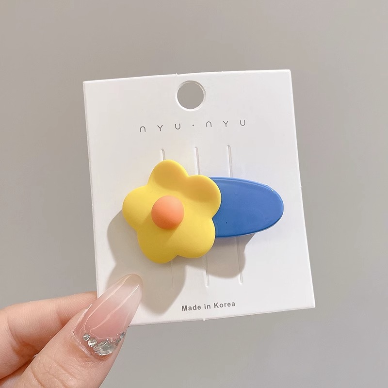 Pinza para el cabello de dopamina sin costuras de color caramelo clip lateral femenino flequillo clip para el cabello roto tocado clip de pico de pato y2k horquilla de una palabra