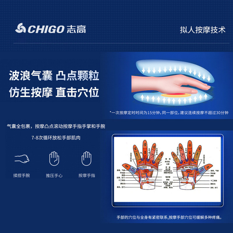Zhihao ハンドマッサージャー指関節マッサージャー手のひら温湿布マッサージインテリジェントもみ電気経穴理学療法|undefined