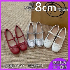 女性用リボンフラットバレエシューズ2025新しいフレンチスタイルワンラインバックルストラップ浅い口の優しいスタイルのメリージェーンシューズ