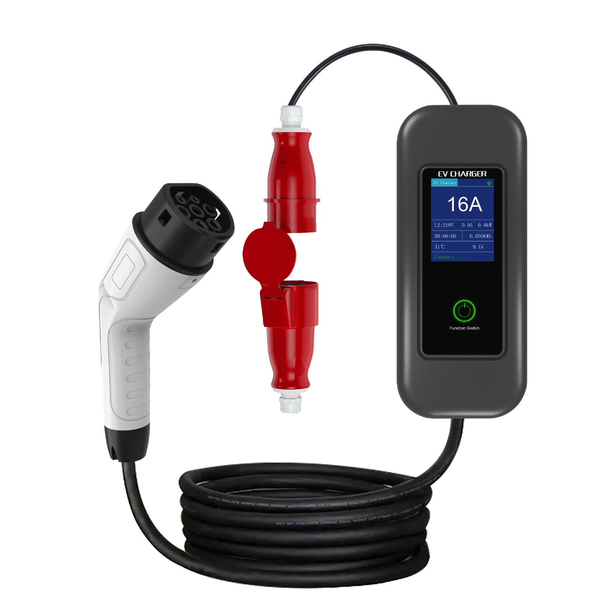 新能源电动汽车充电枪比亚迪北汽通家用便携式随车桩器免接地厂家