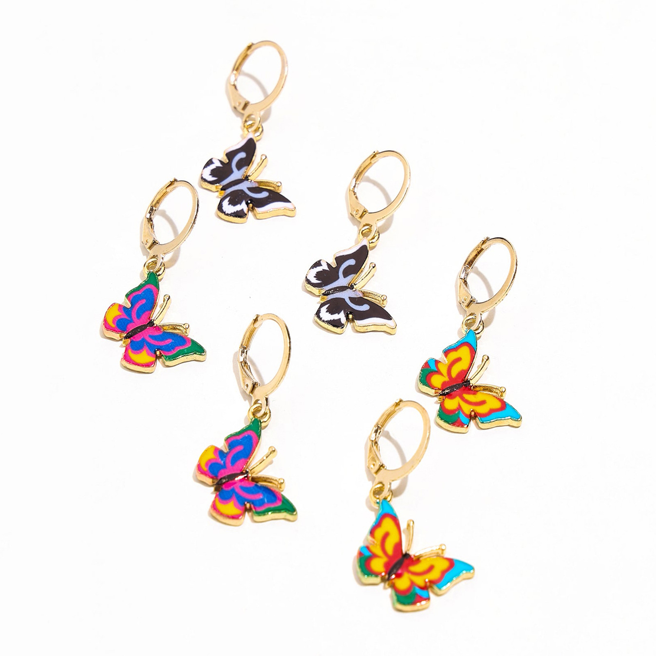 Pendientes De Aleación De Mariposa Multicolor De Moda Al Por Mayor display picture 3